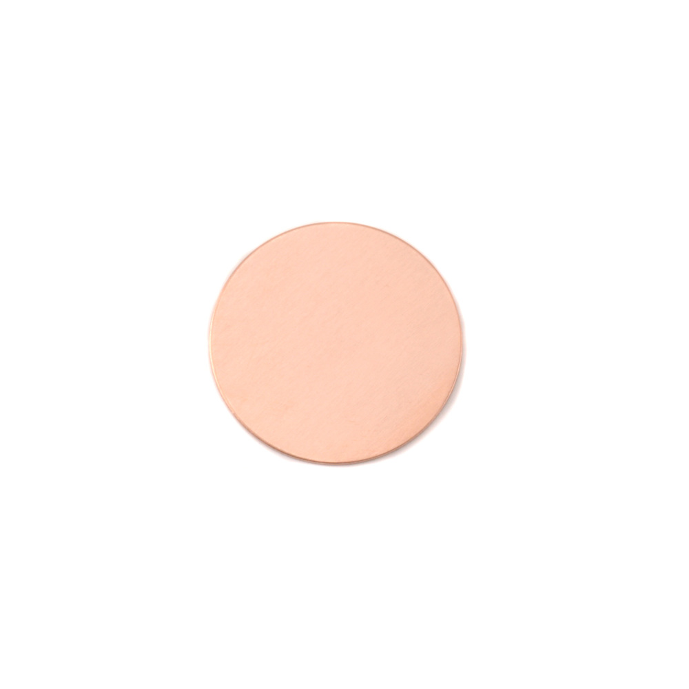 Metal Stamping Blanks Copper Round, Disc, Circle, 12.7mm (.50"), 18 Gauge, Pack of 5